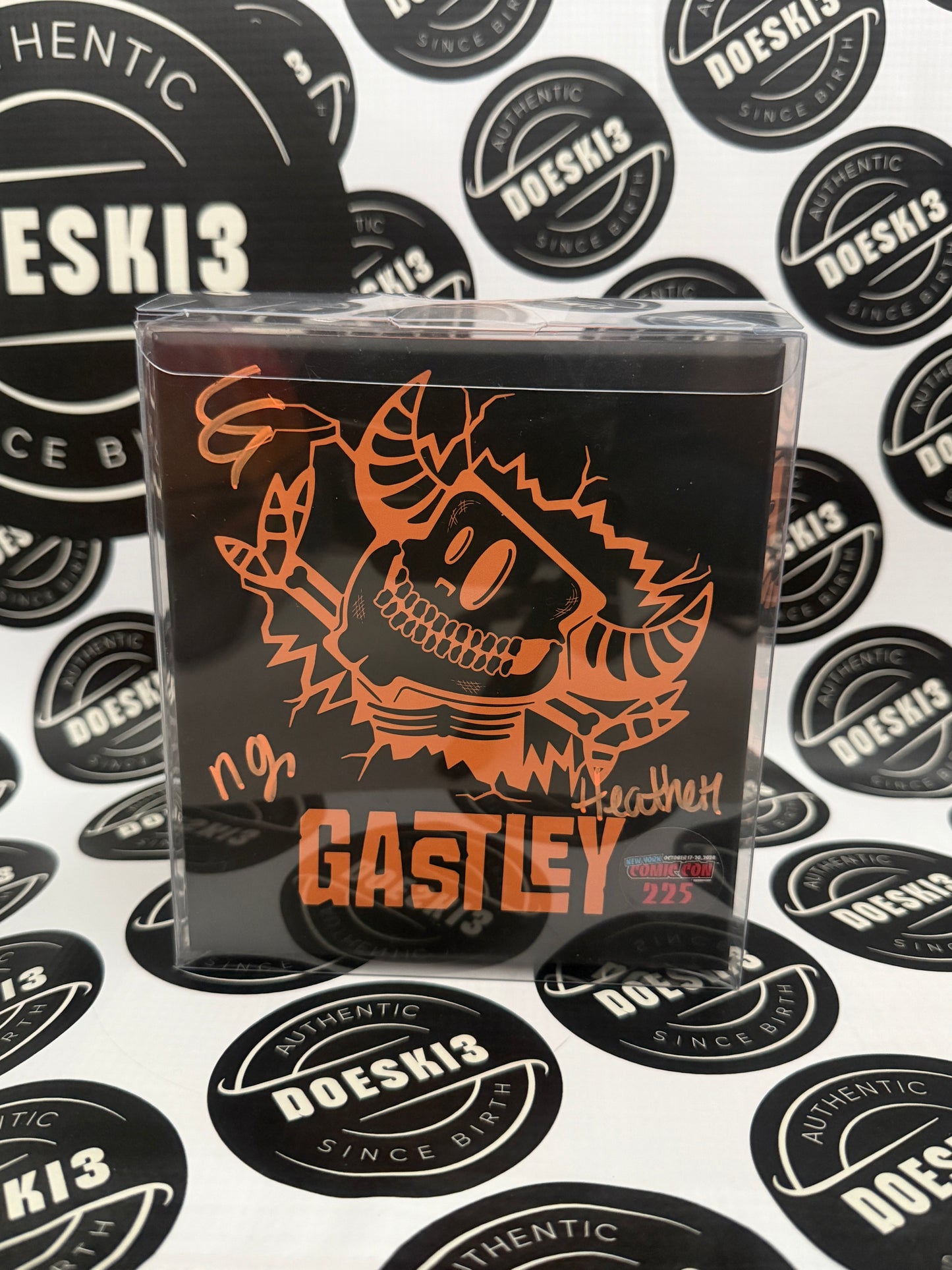 Mischief Toys Orange Blacklight Skeleton Gastley LE 335 W/Protector (signed)