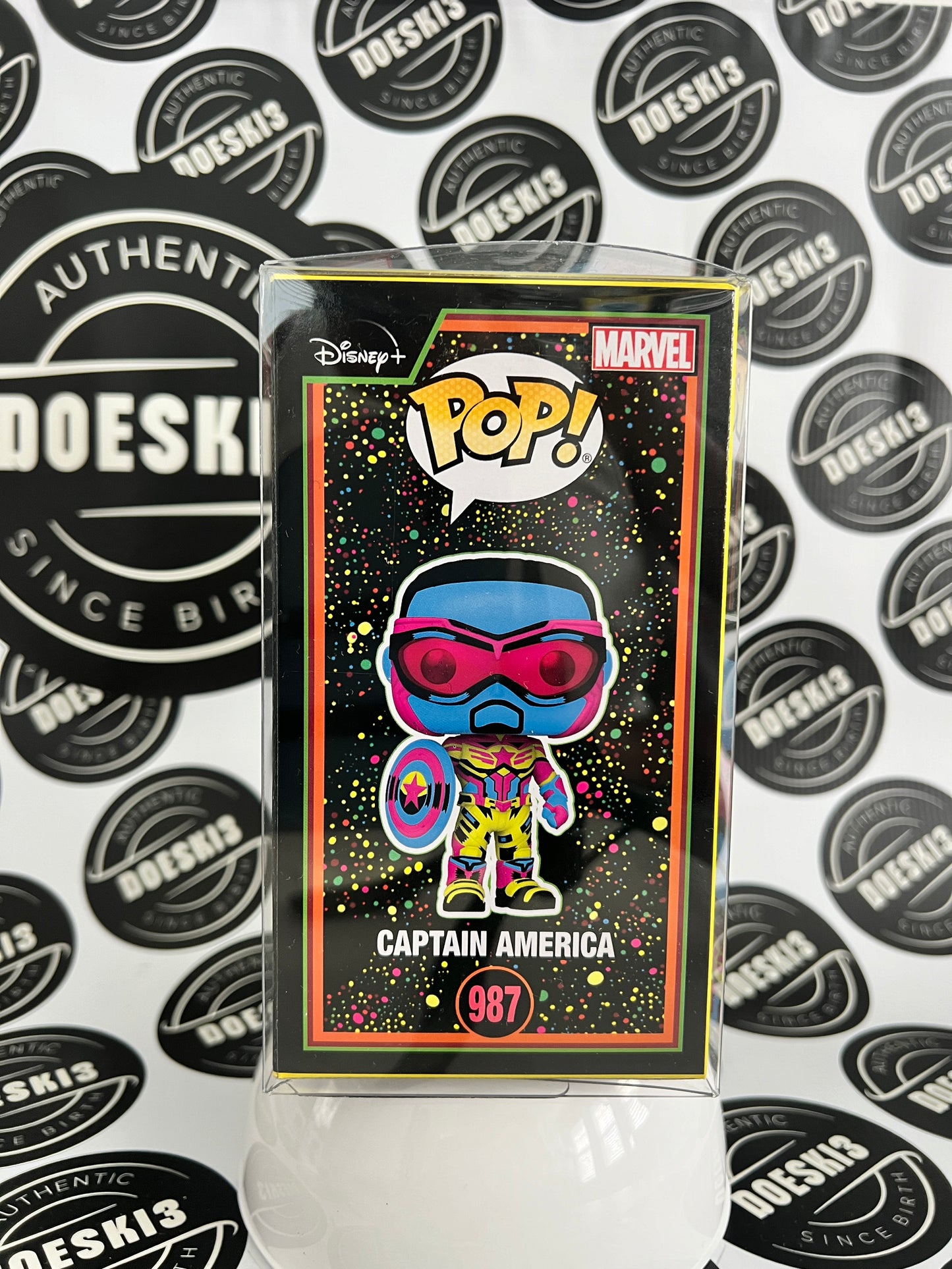 Funko Pop! Marvel Falcon Winter Soldier Black Light Captain America #987 Target Exclusive W/Protector