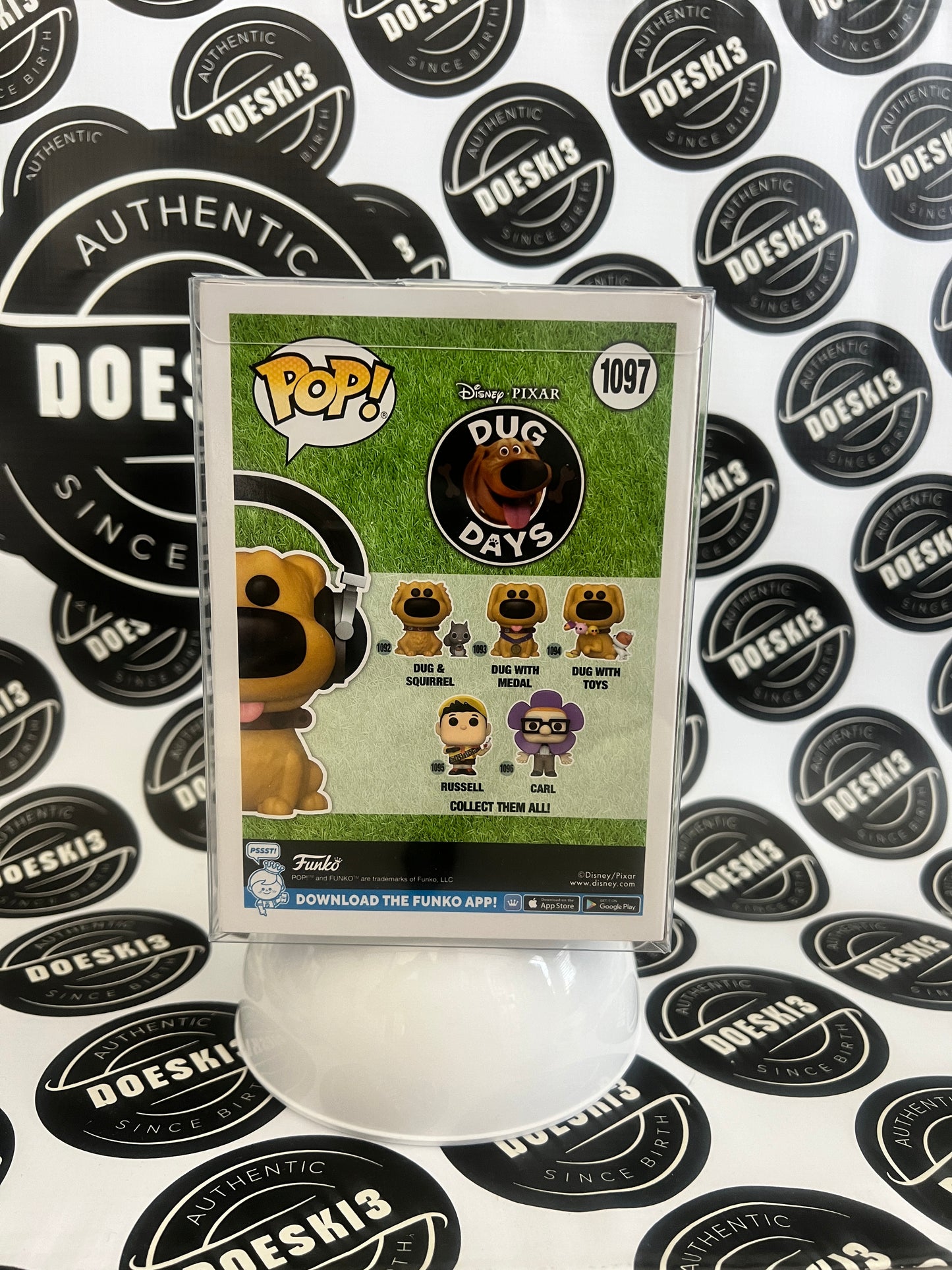 Funko Pop! Disney Pixar Dug With Headphones #1097 Funko Exclusive W/Protector