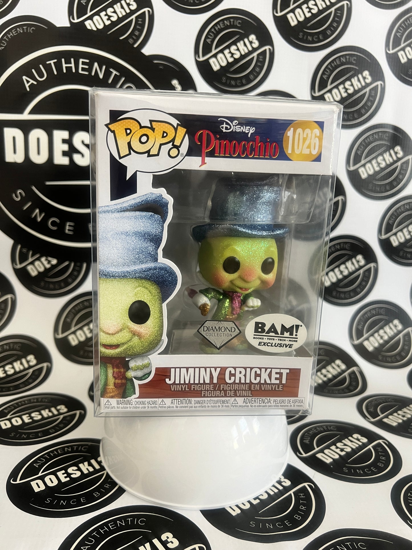 Funko Pop Jiminy Cricket # 1026 Diamond * BAM! Exclusive W/Protector