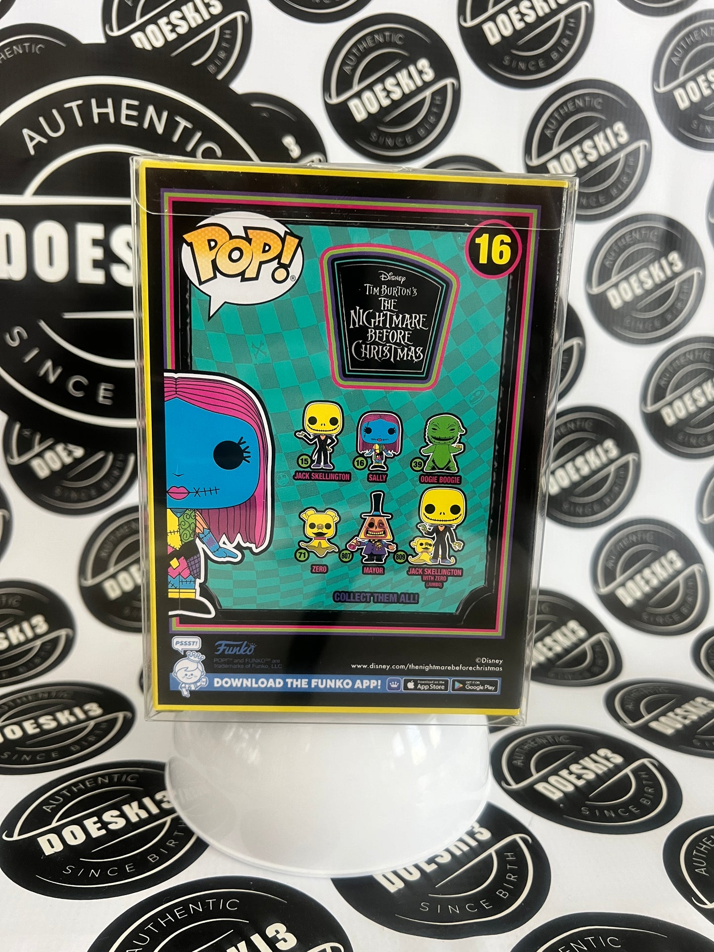 Funko Pop Disney Nightmare Before Christmas #16 Sally (Black Light) W/Protector