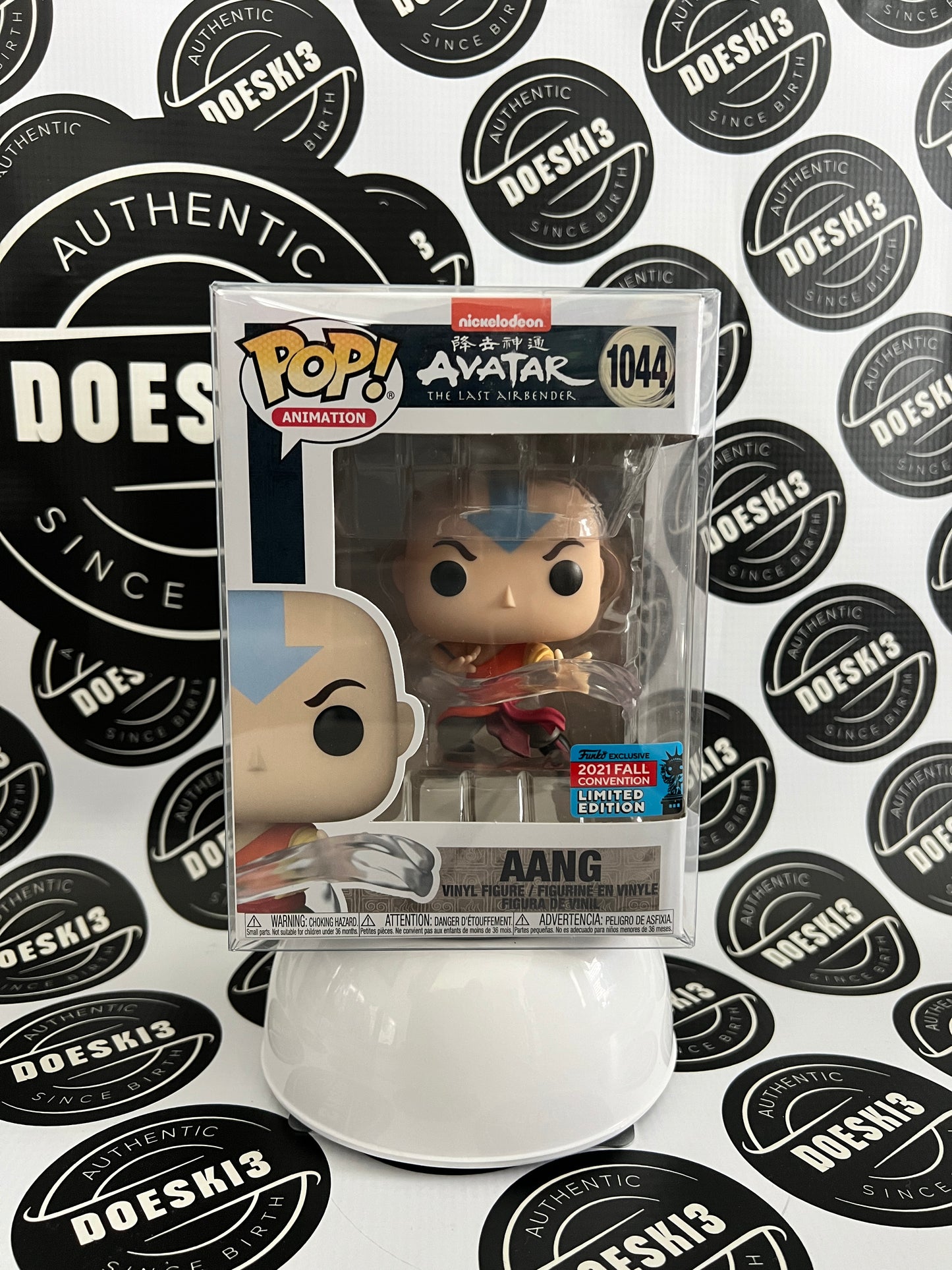 Funko Pop! Avatar - Aang - #1044 - 2021 Fall Convention Exclusive Sticker W/Protector