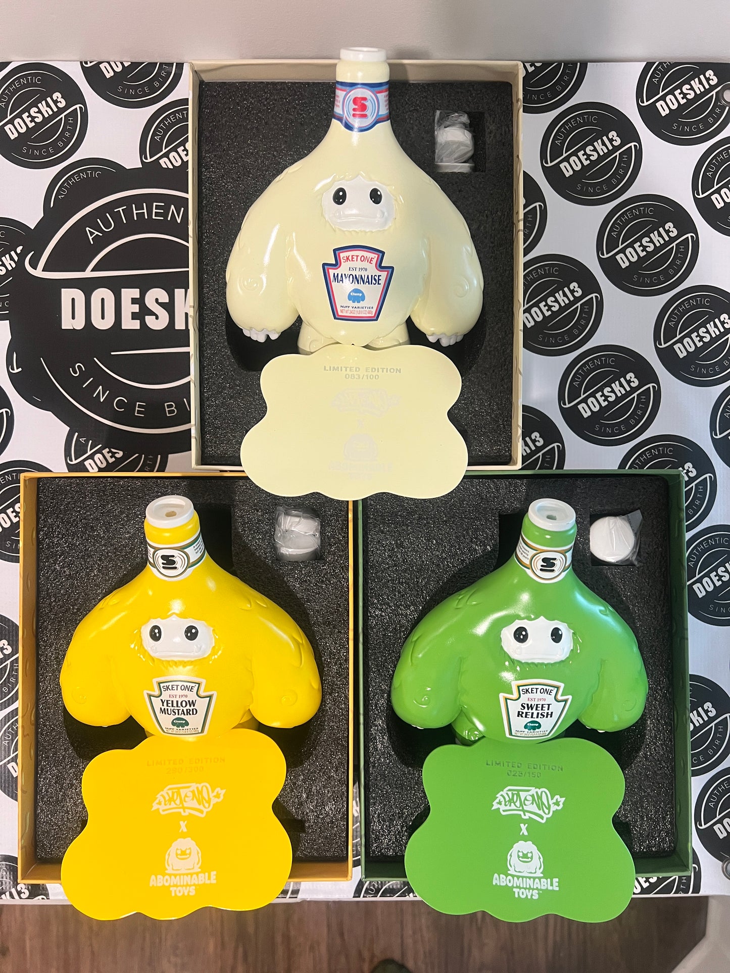 Abominable Toys Mustard, Relish, & Mayo Chomp Vinyl Figure Bundle By Sket One
