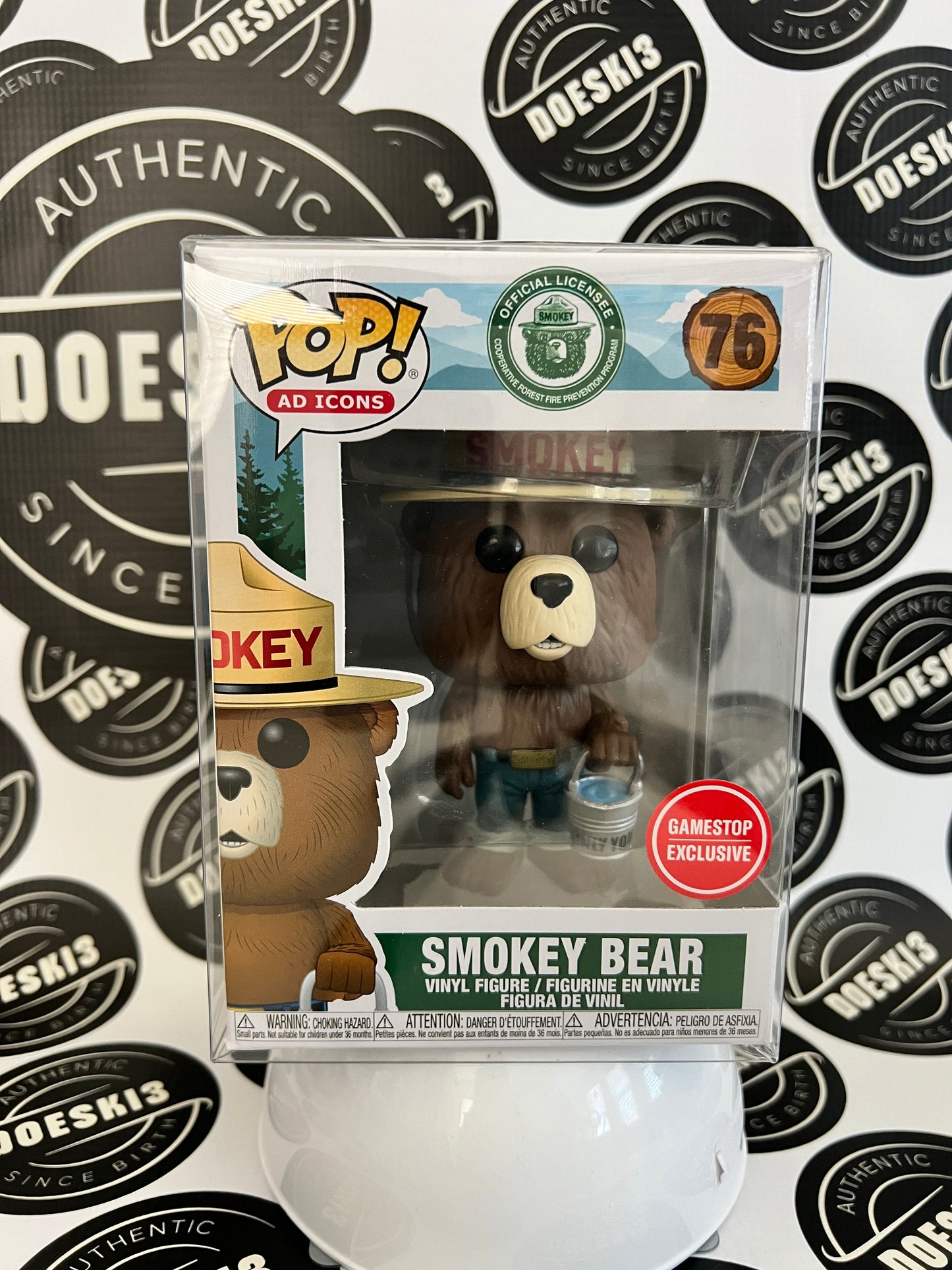 Funko Pop! Ad Icons Smokey Bear With Bucket #76 GameStop Exclusive W/Protector