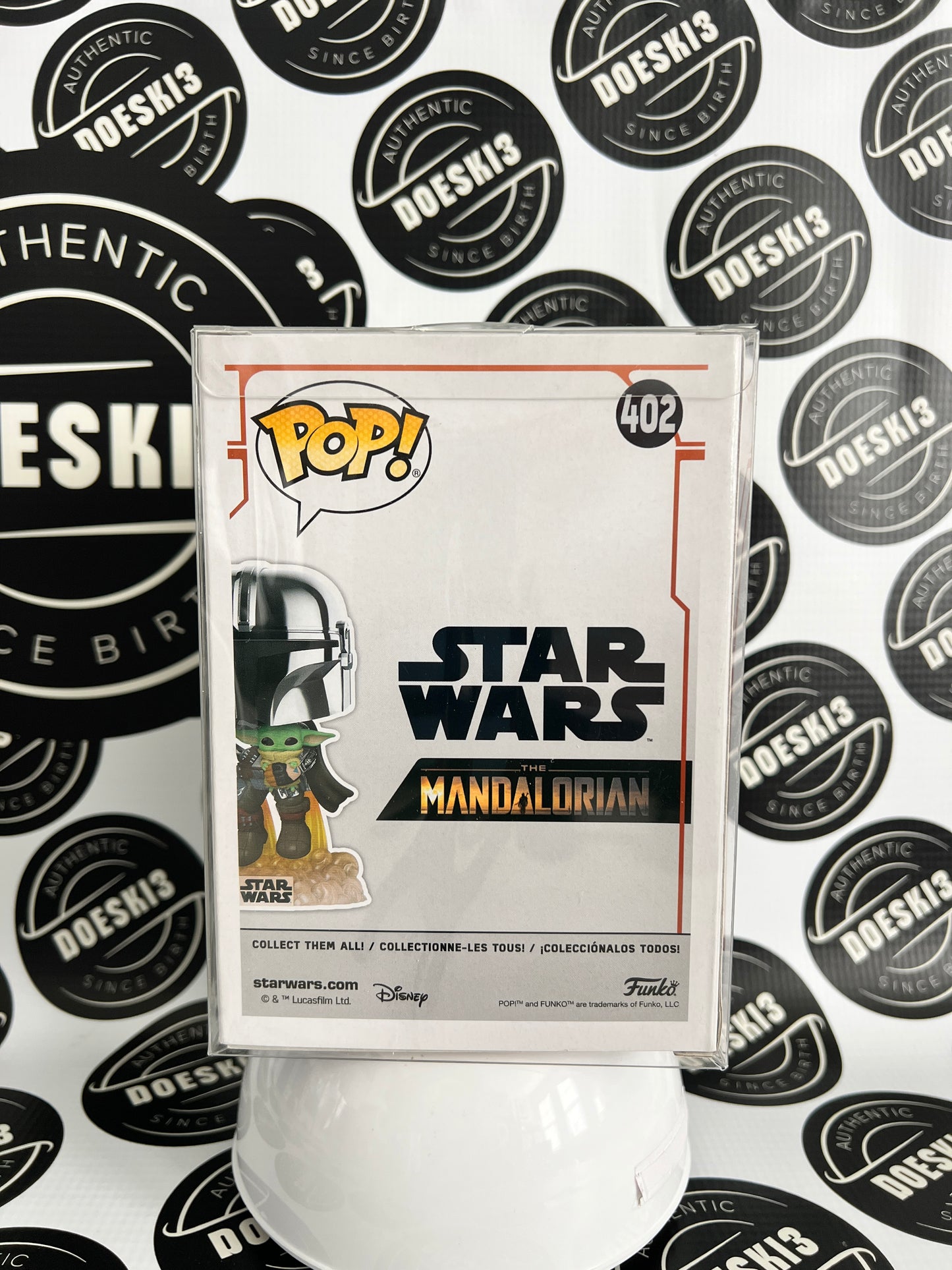 Funko Pop! Star Wars - The Mandalorian with Grogu & Pin #402 Amazon Exclusive W/Protector