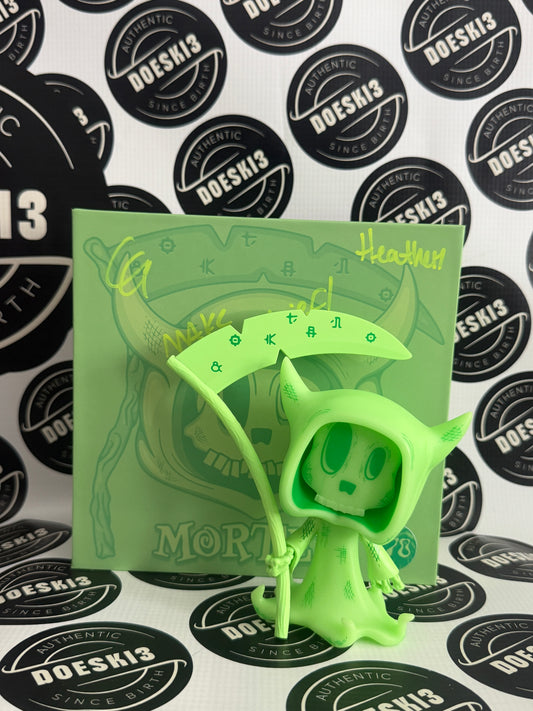 Mischief Toys Green Glow Mortem (Signed) W/Protector