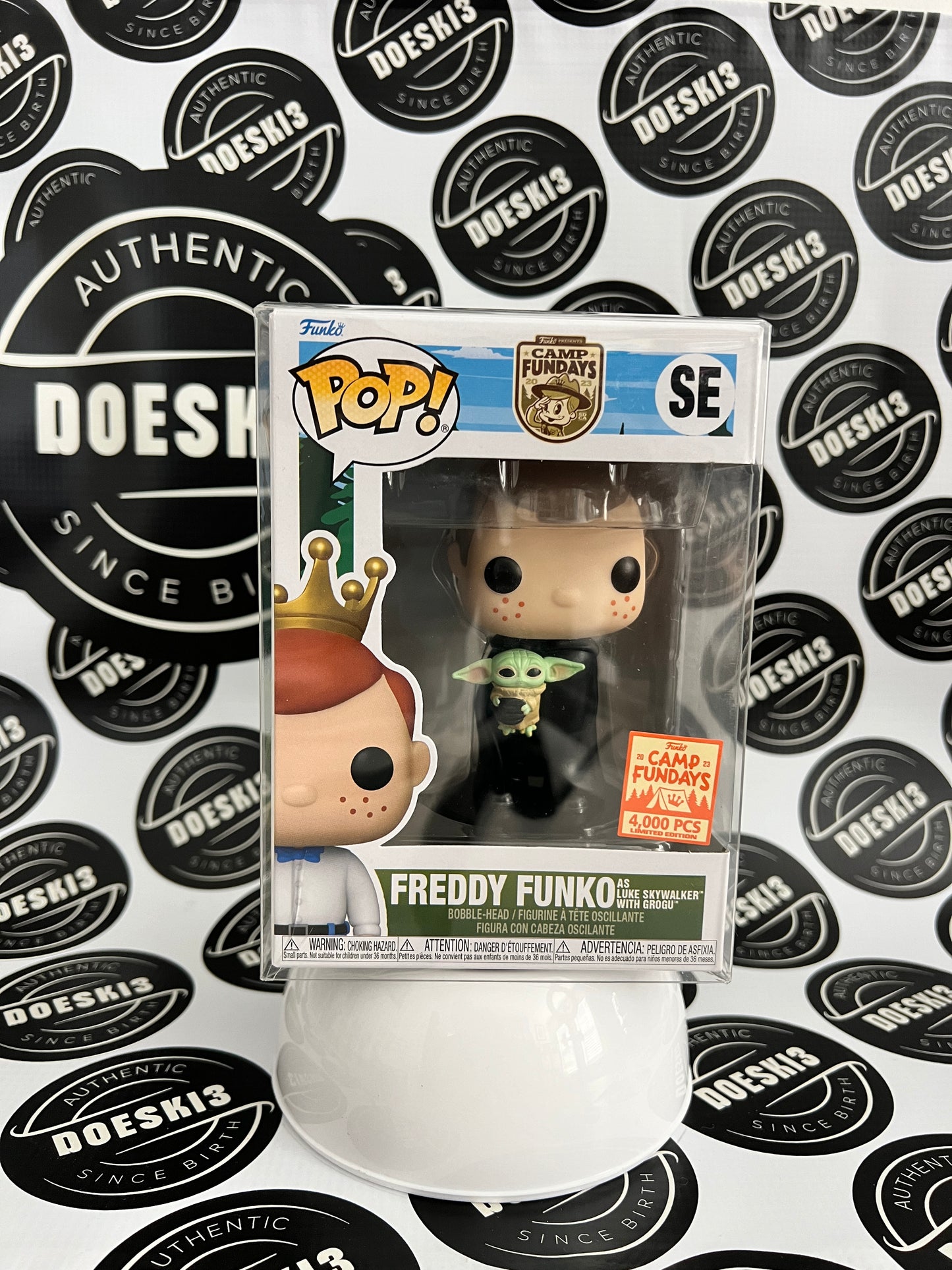 Funko Pop! Freddy Funko As Luke Skywalker With Grogu LE 4000 SDCC 2023 Camp Fundays W/Protector