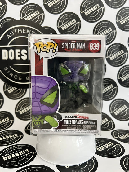 Funko Pop! Vinyl: Marvel - Miles Morales (Purple Reign Suit) (Metallic) #839 Gamerverse W/Protector