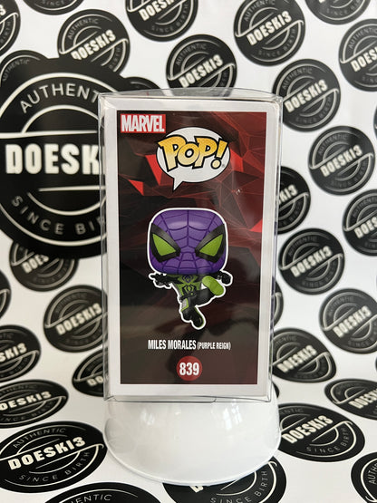 Funko Pop! Vinyl: Marvel - Miles Morales (Purple Reign Suit) (Metallic) #839 Gamerverse W/Protector