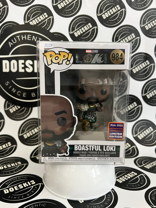 Funko Pop! Marvel Boastful Loki #984 2022 WonderCon Wonderous Exclusive W/Protector