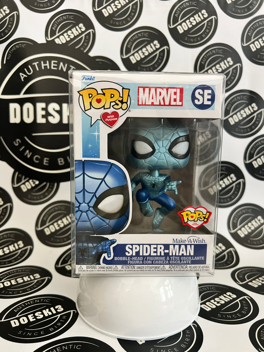 Funko Pop! Marvel: Make A Wish - Spider-Man (Metallic) SE W/Protector