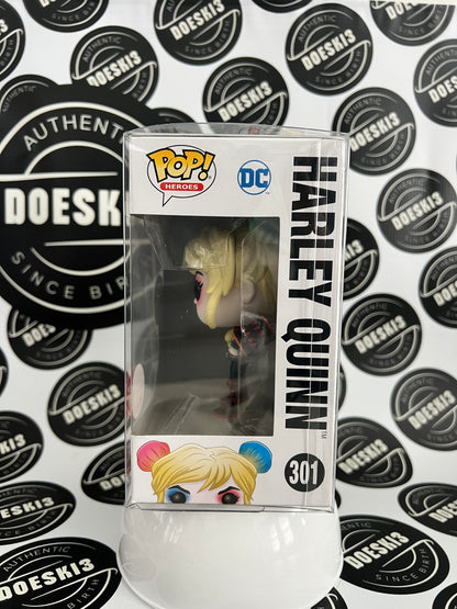 Funko Pop! DC Super Heroes - Harley Quinn With Mallet #301 GameStop Exclusive W/Protector