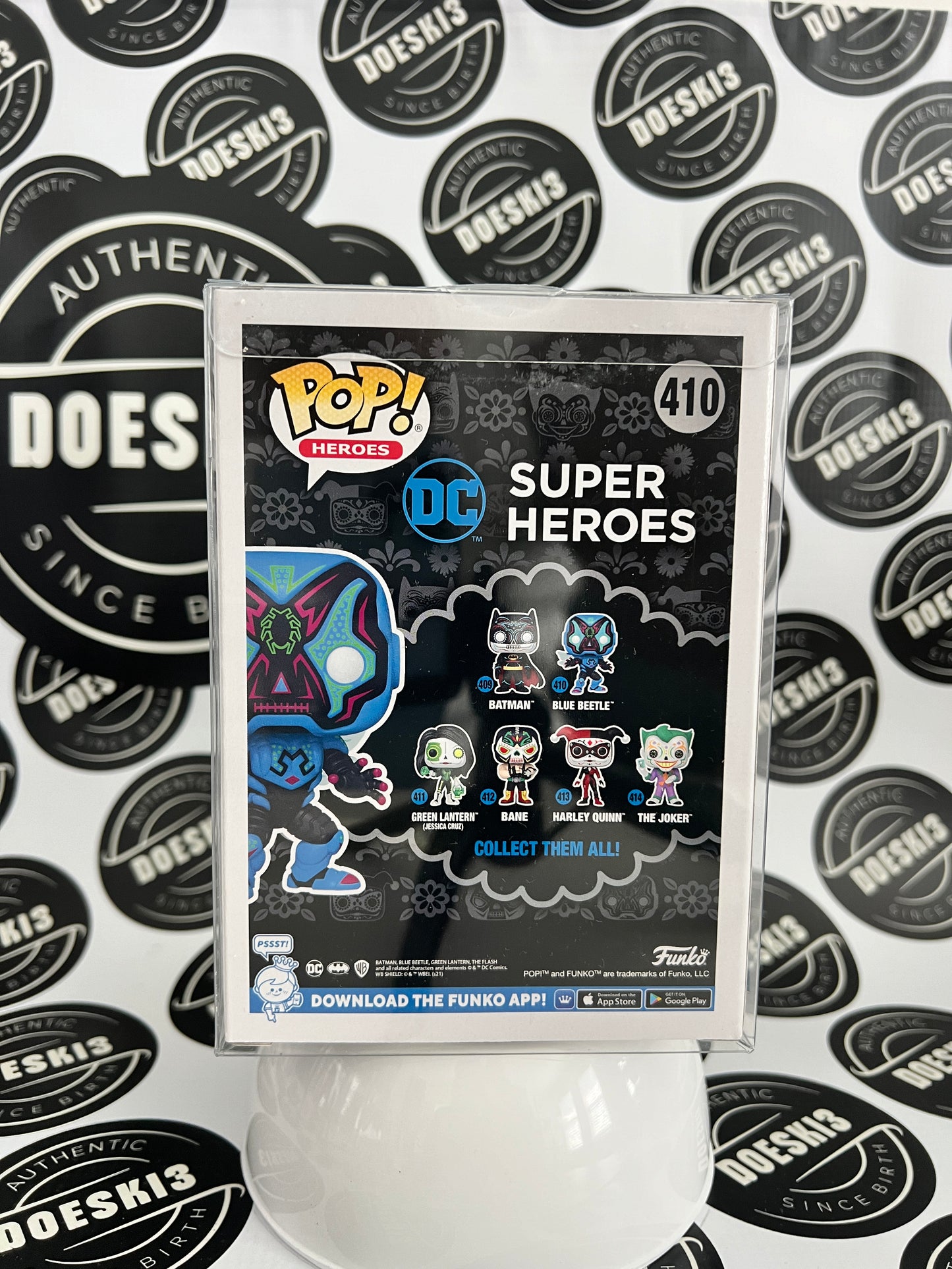 Funko Pop! Blue Beetle #410 DC Superhero Gamestop Exclusive (GITD) W/Protector