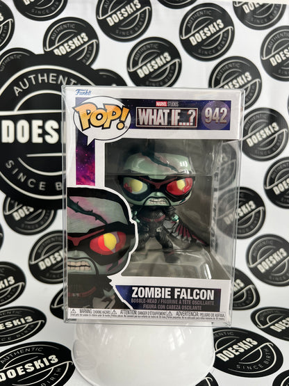 Funko Pop! Marvel Studios What If…?Zombie Falcon #942 W/Protector