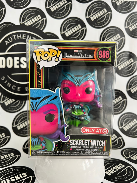 Funko Pop Scarlet Witch Black Light Vinyl Figure #986 - Target Exclusive W/Protector