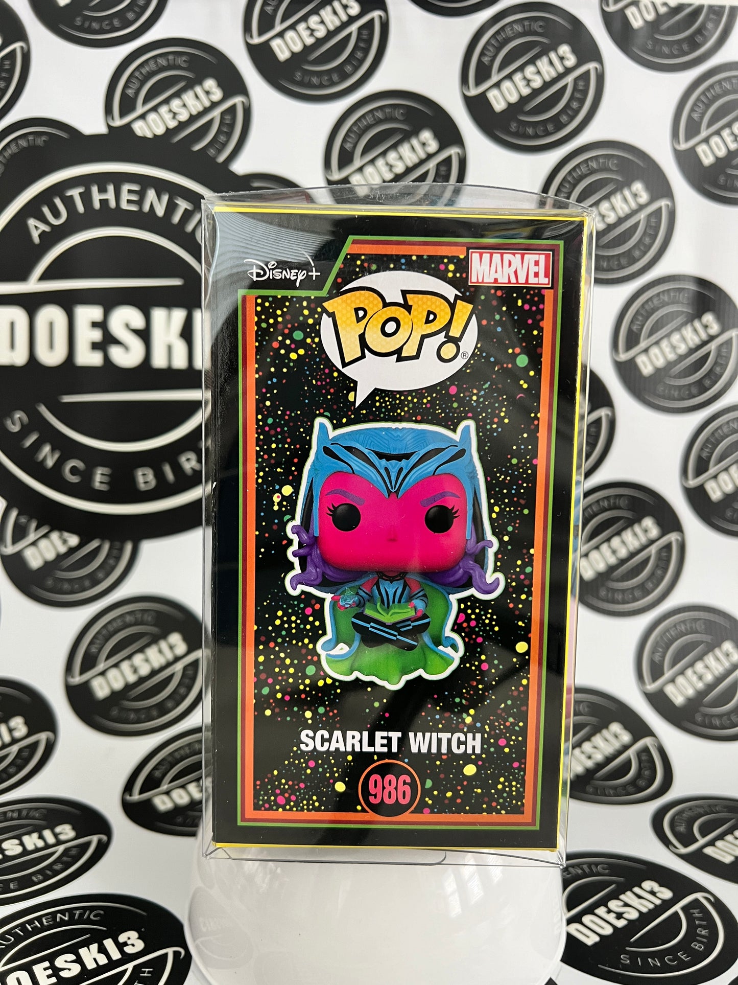 Funko Pop Scarlet Witch Black Light Vinyl Figure #986 - Target Exclusive W/Protector