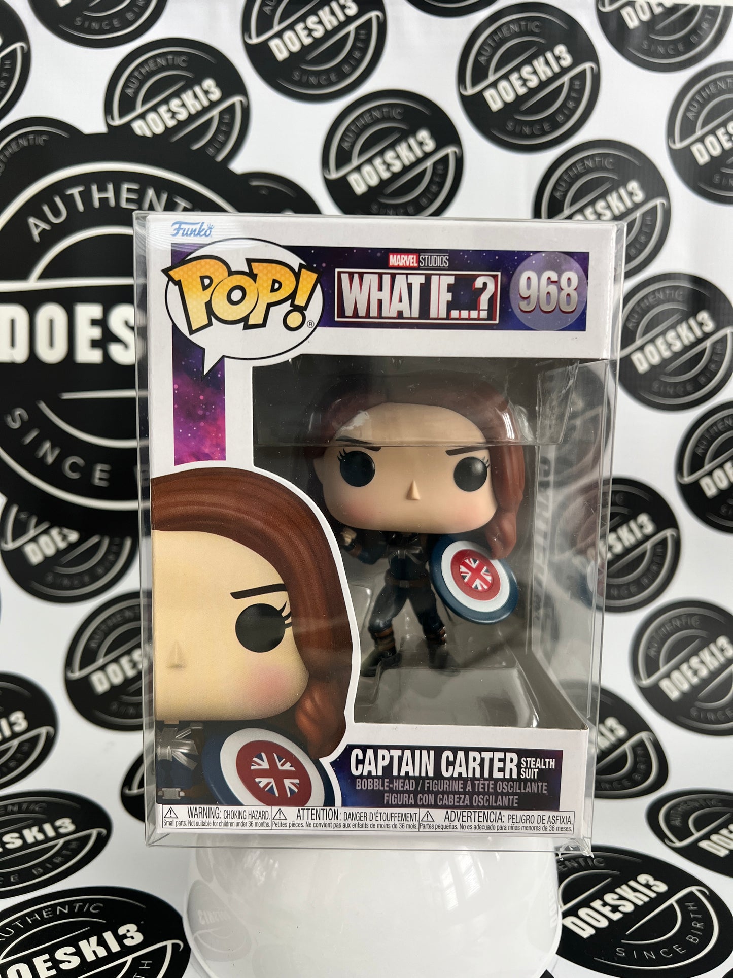 Funko Pop! Marvel What If...? CAPTAIN CARTER STEALTH SUIT #968 W/Protector