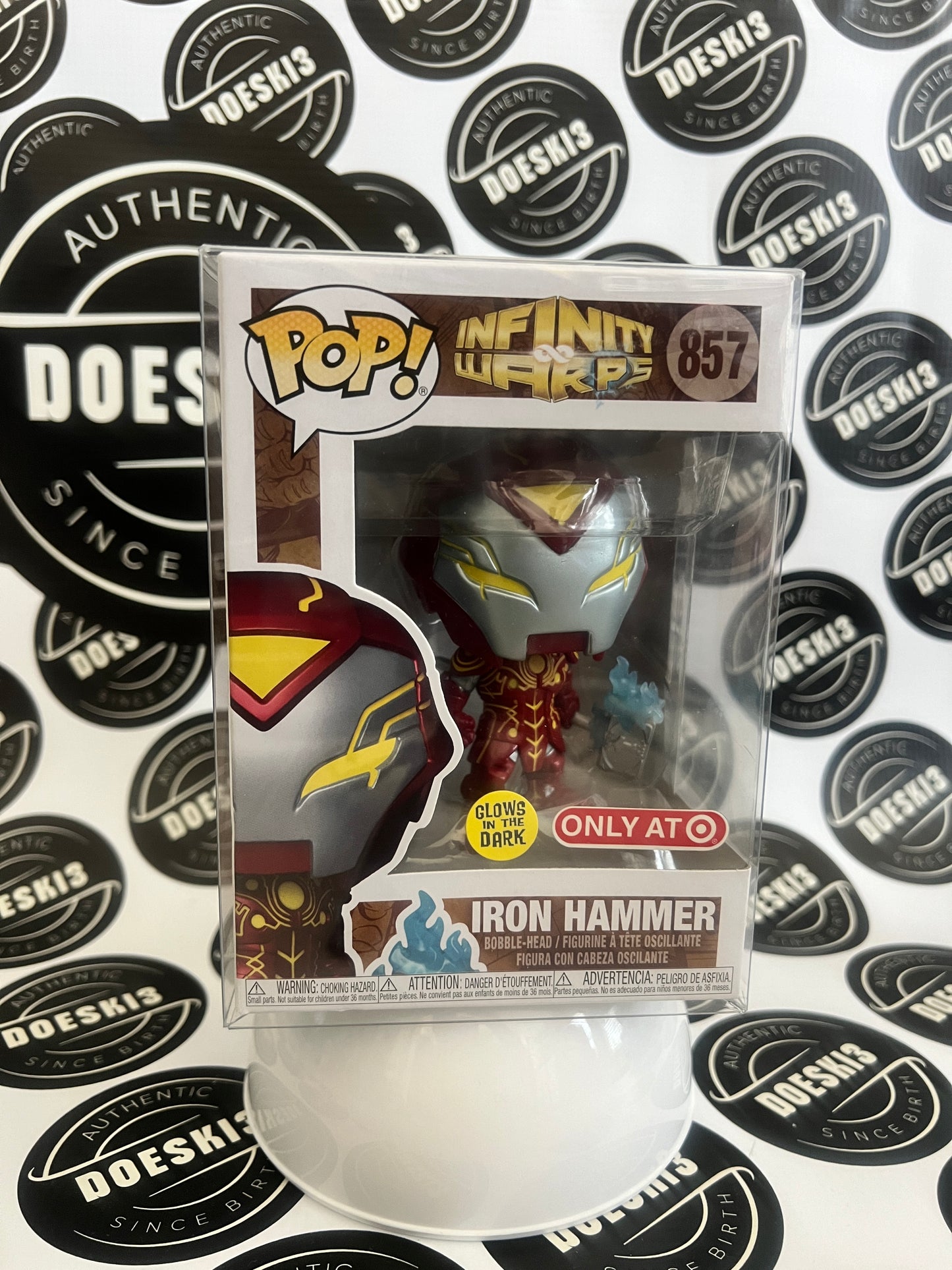 Funko Pop Marvel #857 Iron Hammer Glows In Dark Infinity Warps Target Exclusive W/Protector