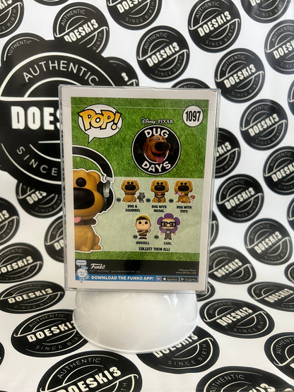 Funko Pop! Disney Pixar Dug With Headphones #1097 Funko Exclusive  W/Protector