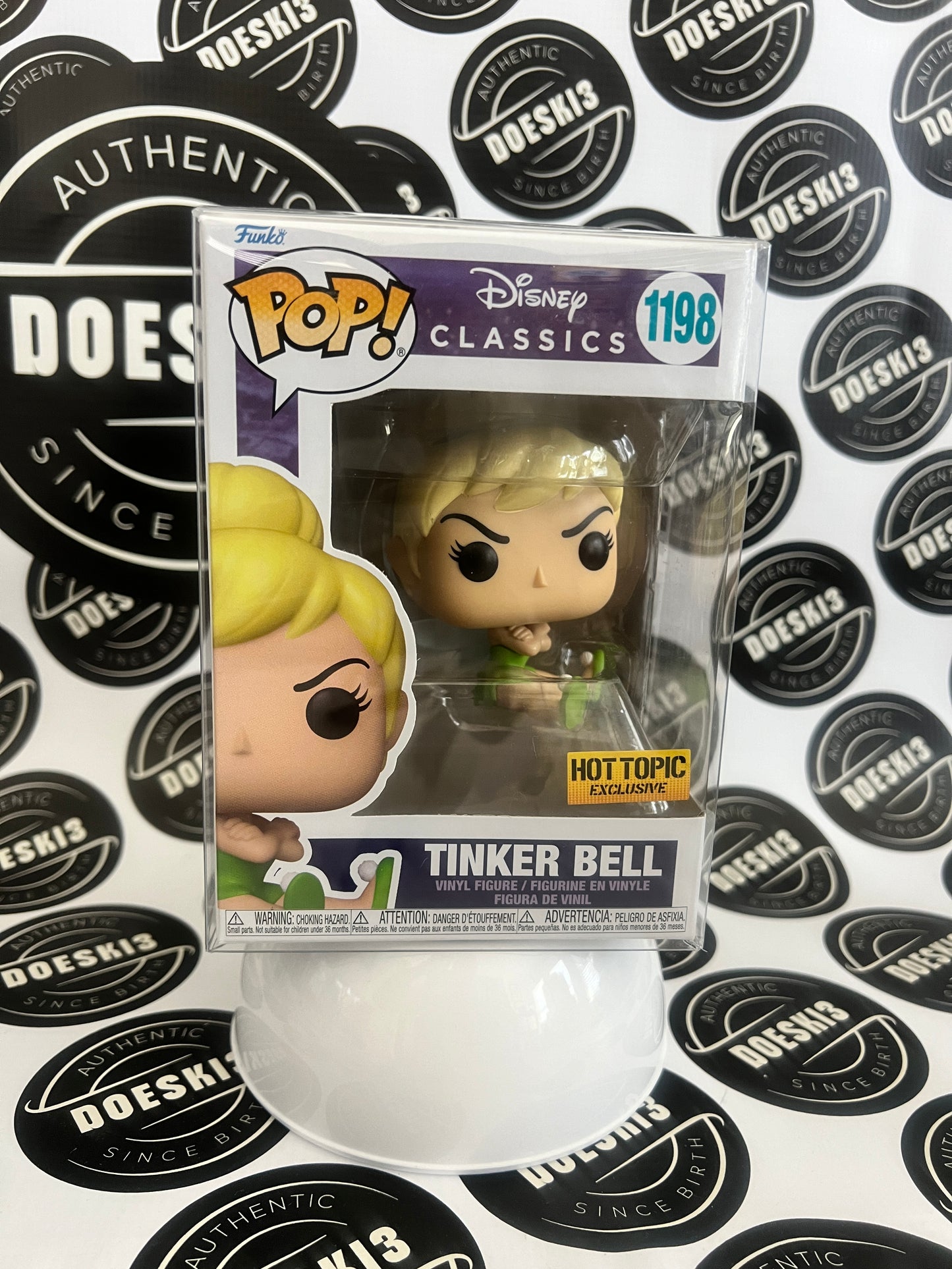 Funko Pop #1198 Tinker Bell Peter Pan Disney Classics Hot Topic Exclusive  W/Protector