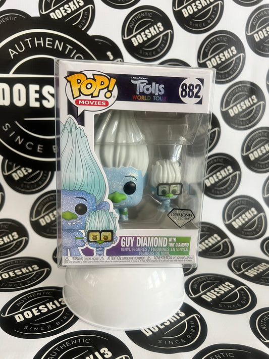 Funko Pop! Trolls - Guy Diamond  with Tiny Diamond  (Diamond Collection) #882 W/Protector