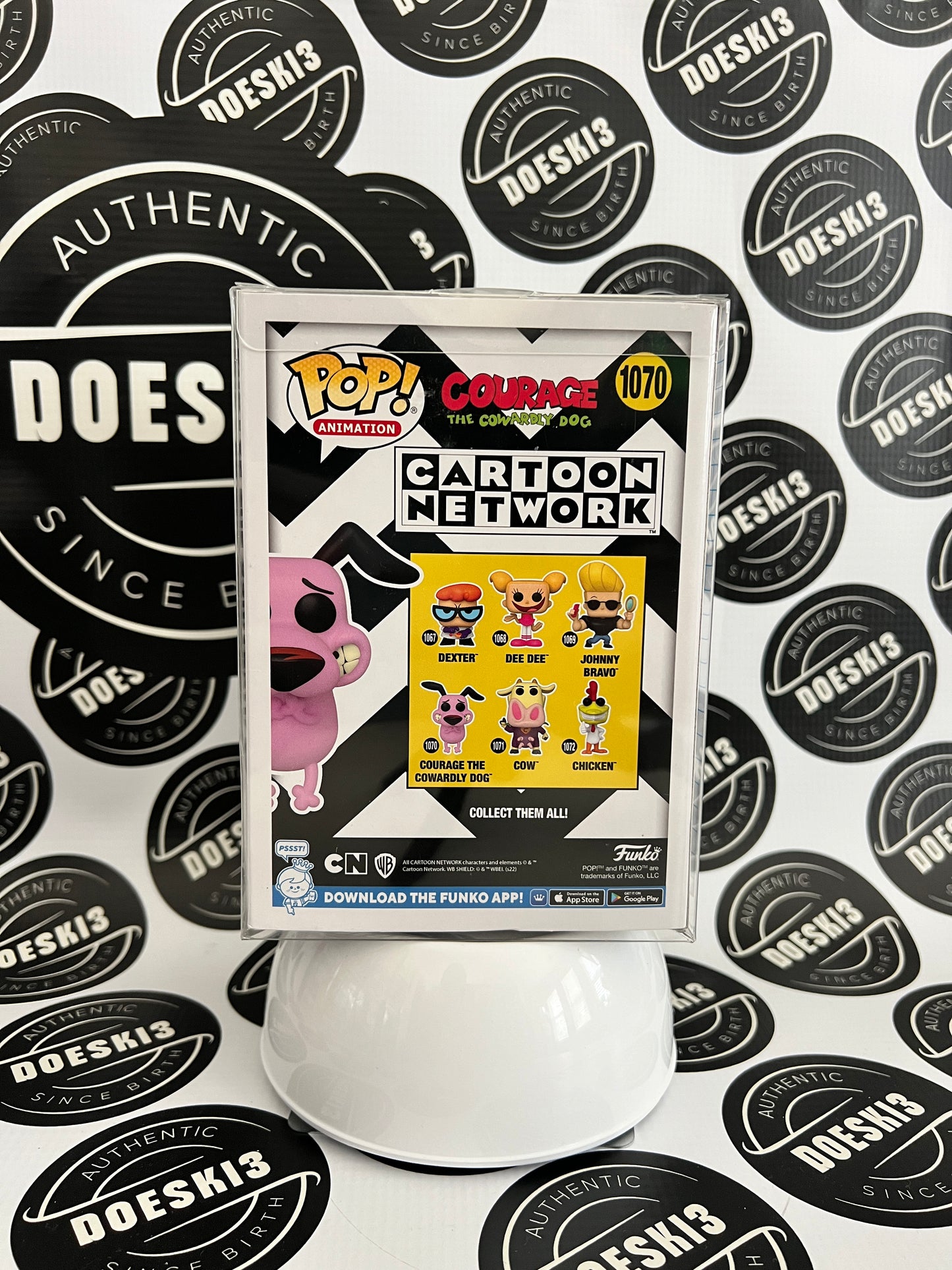 Funko Pop! Cartoon Network Courage The Cowardly Dog #1070 Flocked (Gemin Exclusive) W/Protector