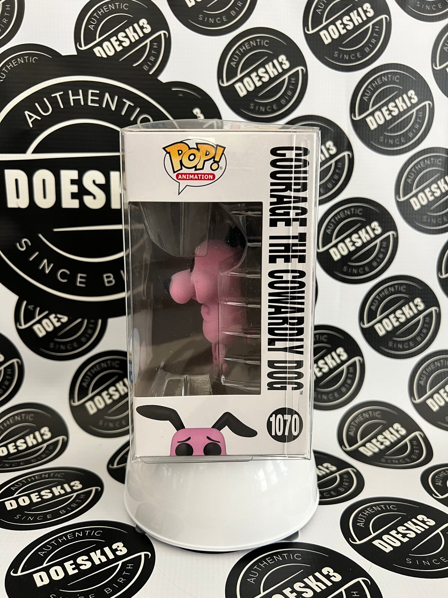 Funko Pop! Cartoon Network Courage The Cowardly Dog #1070 Flocked (Gemin Exclusive) W/Protector