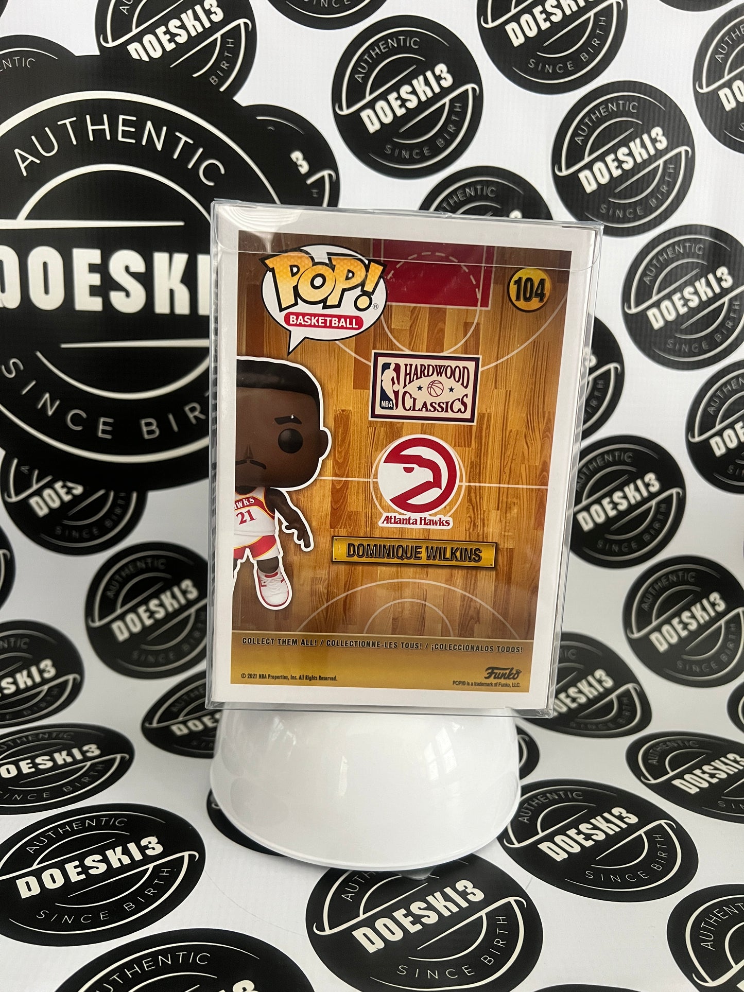 Funko Pop! Basketball - NBA Legends - Dominique Wilkins (Atlanta Hawks Home) #104 W/Protector