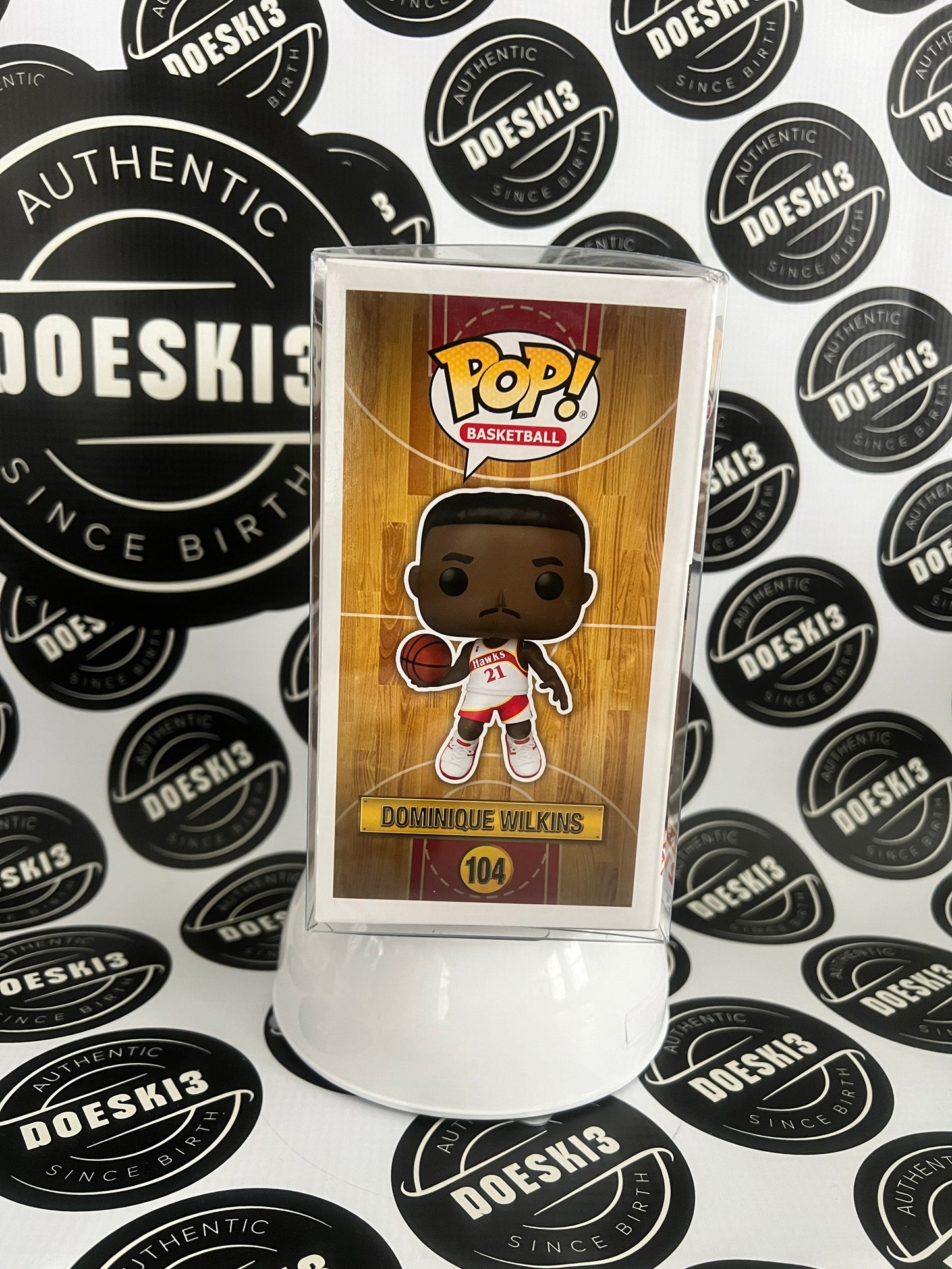 Funko Pop! Basketball - NBA Legends - Dominique Wilkins (Atlanta Hawks Home) #104 W/Protector