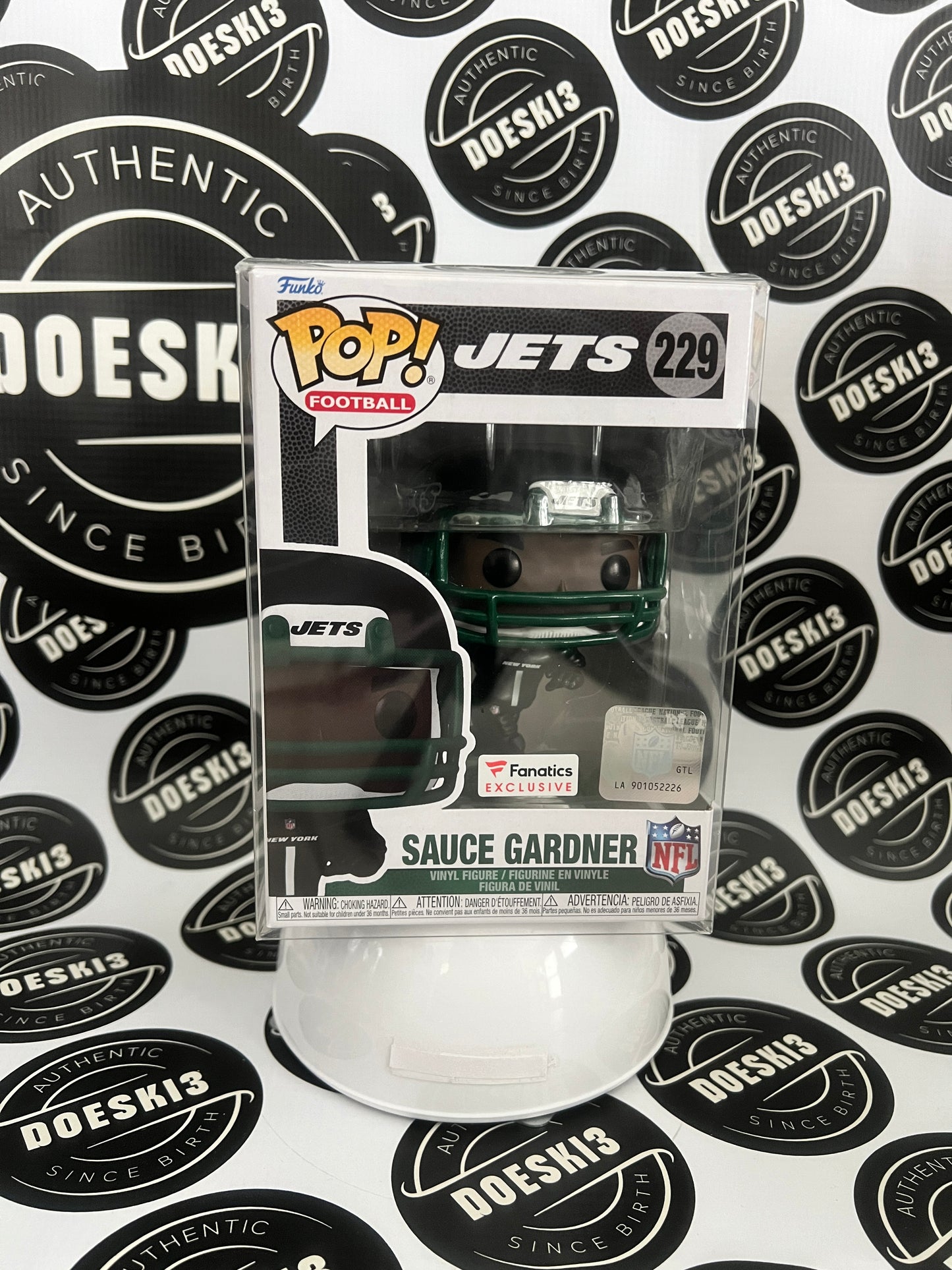 Funko Pop! NFL Sauce Gardner #229 - NEW YORK JETS Fanatics Exclusive W/Protector