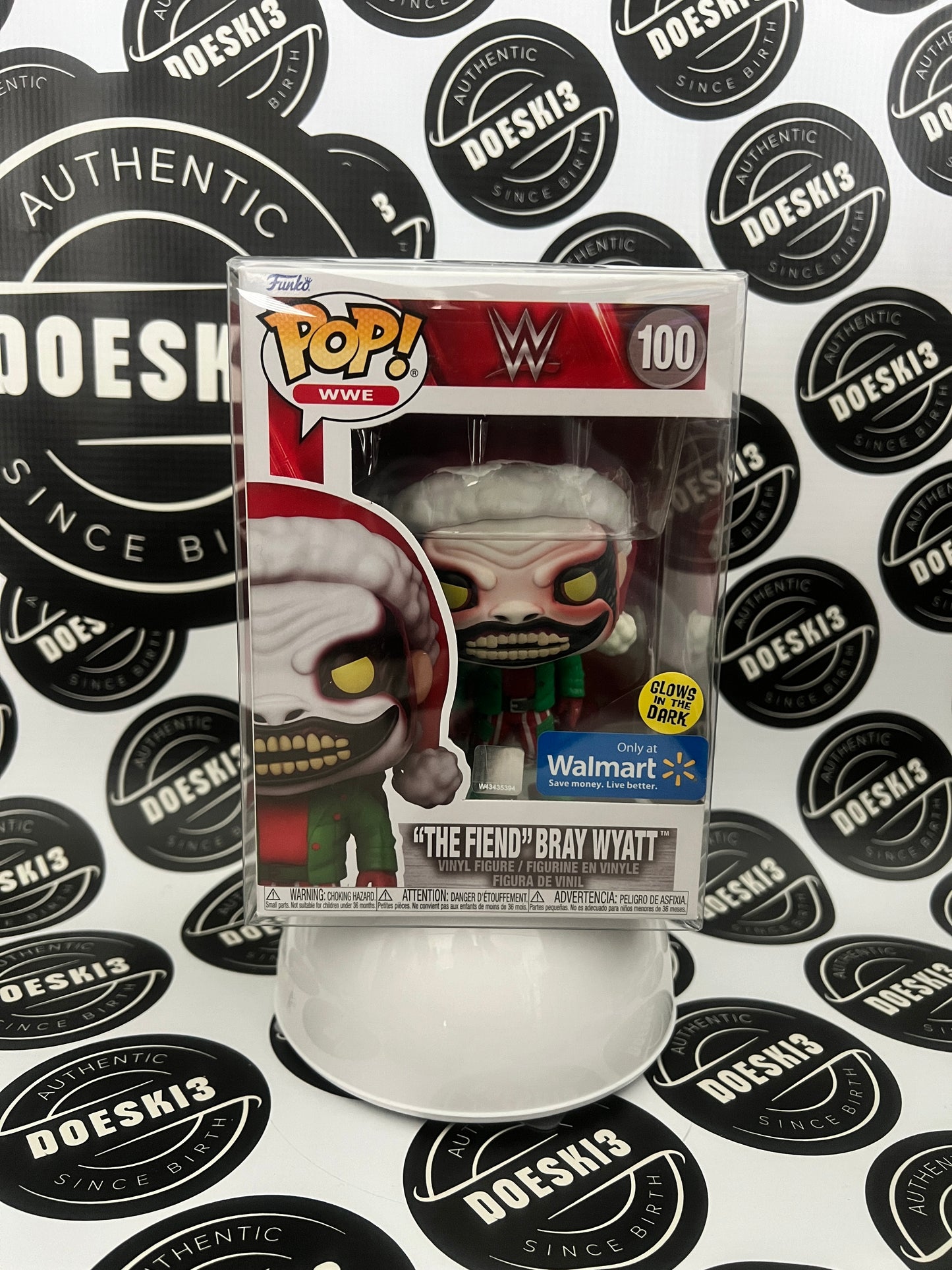 Funko Pop! WWE "The Fiend" Bray Wyatt #100 Glows GITD (Walmart Exclusive) W/Protector