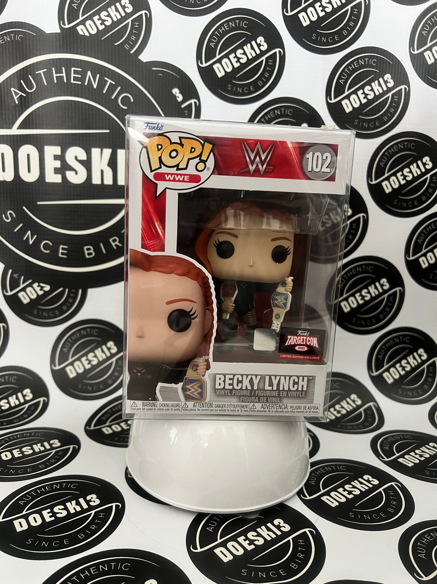 Funko Pop! WWE Becky Lynch #102 with Two Belts Target Con Exclusive W/Protector