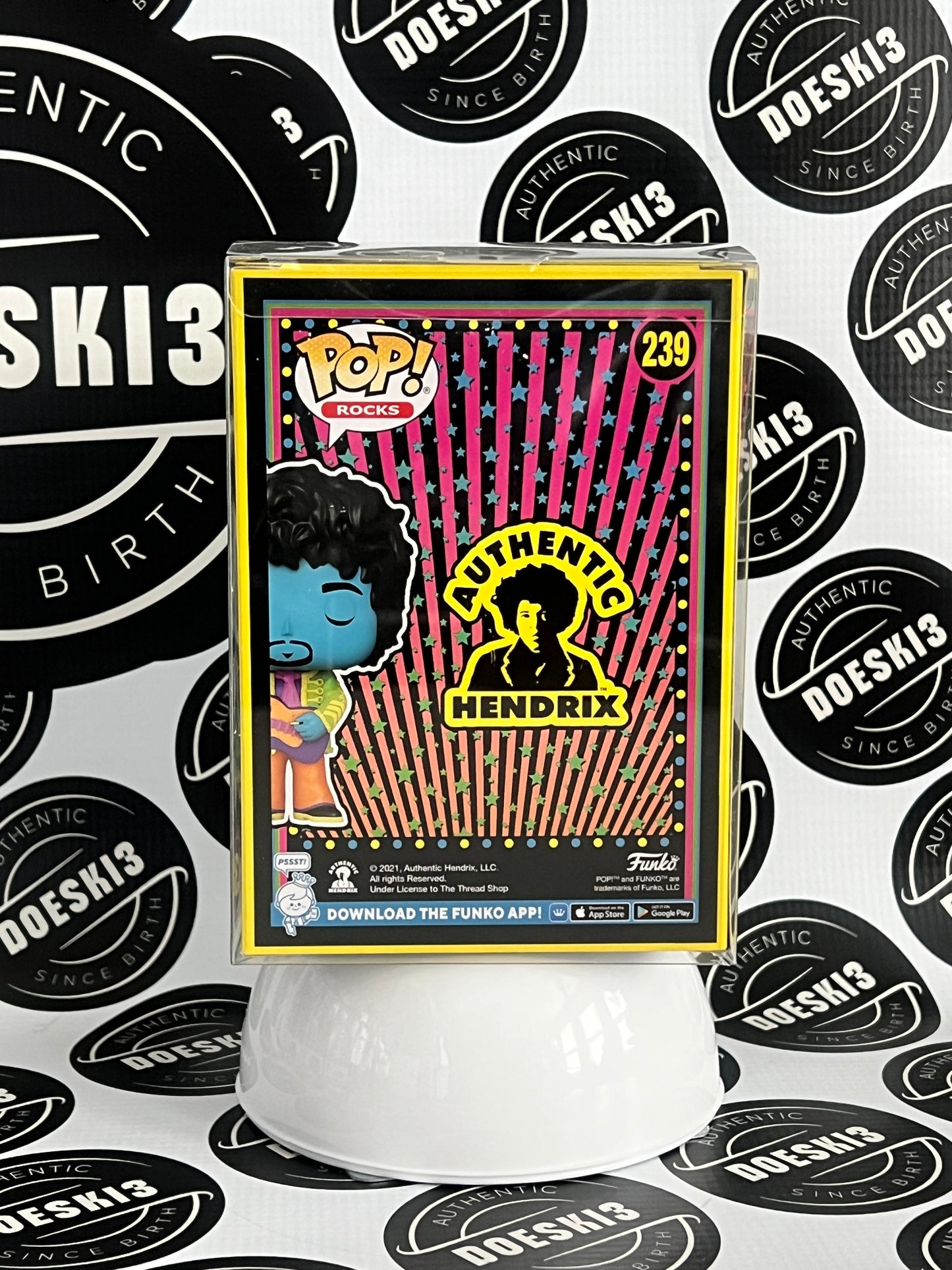 Funko Pop! Rocks Jimi Hendrix #239 Black Light Funko Exclusive W/Protector