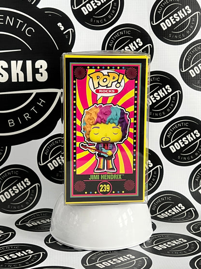 Funko Pop! Rocks Jimi Hendrix #239 Funko Black Light Fall Convention sticker W/Protector