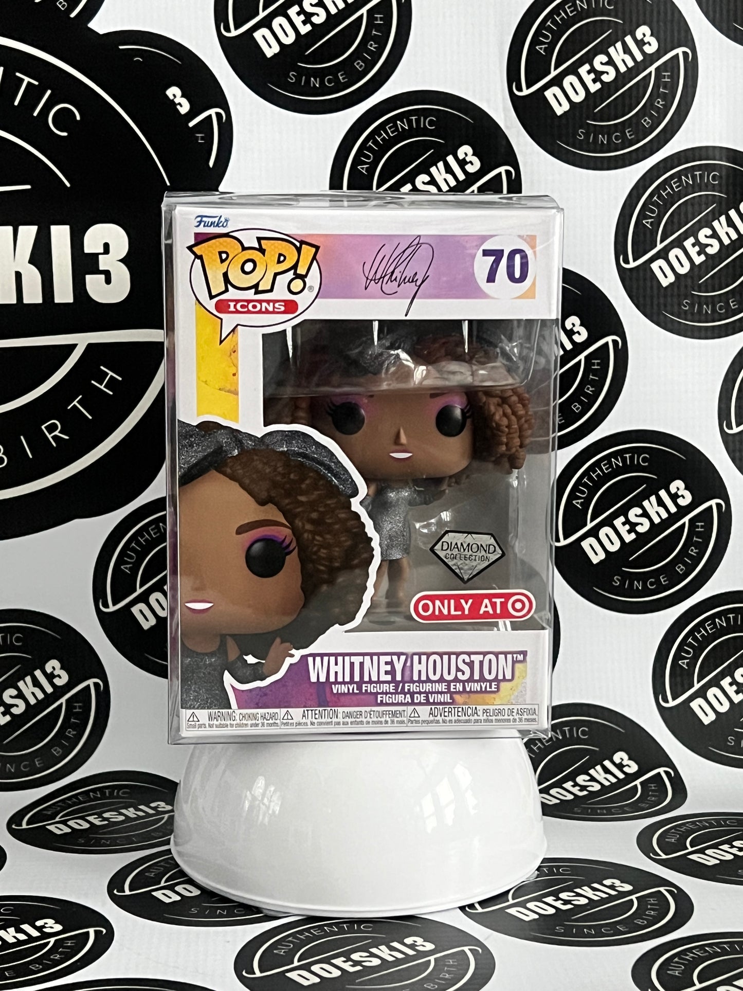 Funko Pop! Icons Whitney Houston #70 Diamond Collection Target Exclusive W/Protector