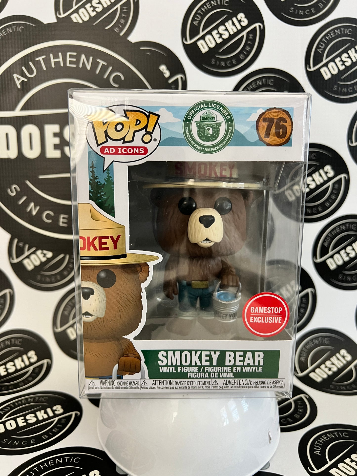 Funko Pop! Ad Icons Smokey Bear With Bucket #76 GameStop Exclusive  W/Protector