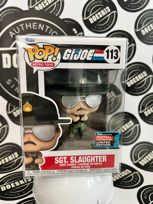 Funko Pop! G.I. Joe Sgt. Slaughter #113 NYCC 2022 Official Con Sticker W/Protector