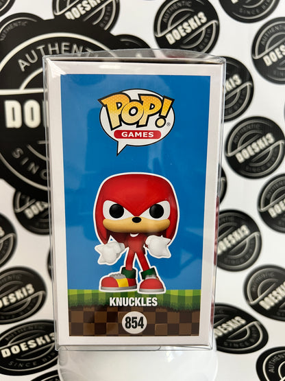 Funko Pop! Sonic The Hedgehog Knuckles Flocked #854 Targetcon Exclusive  W/Protector