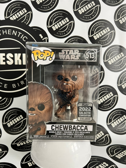 Funko Pop! Star Wars Chewbacca #513 2022 Galactic Convention Exclusive W/Protector