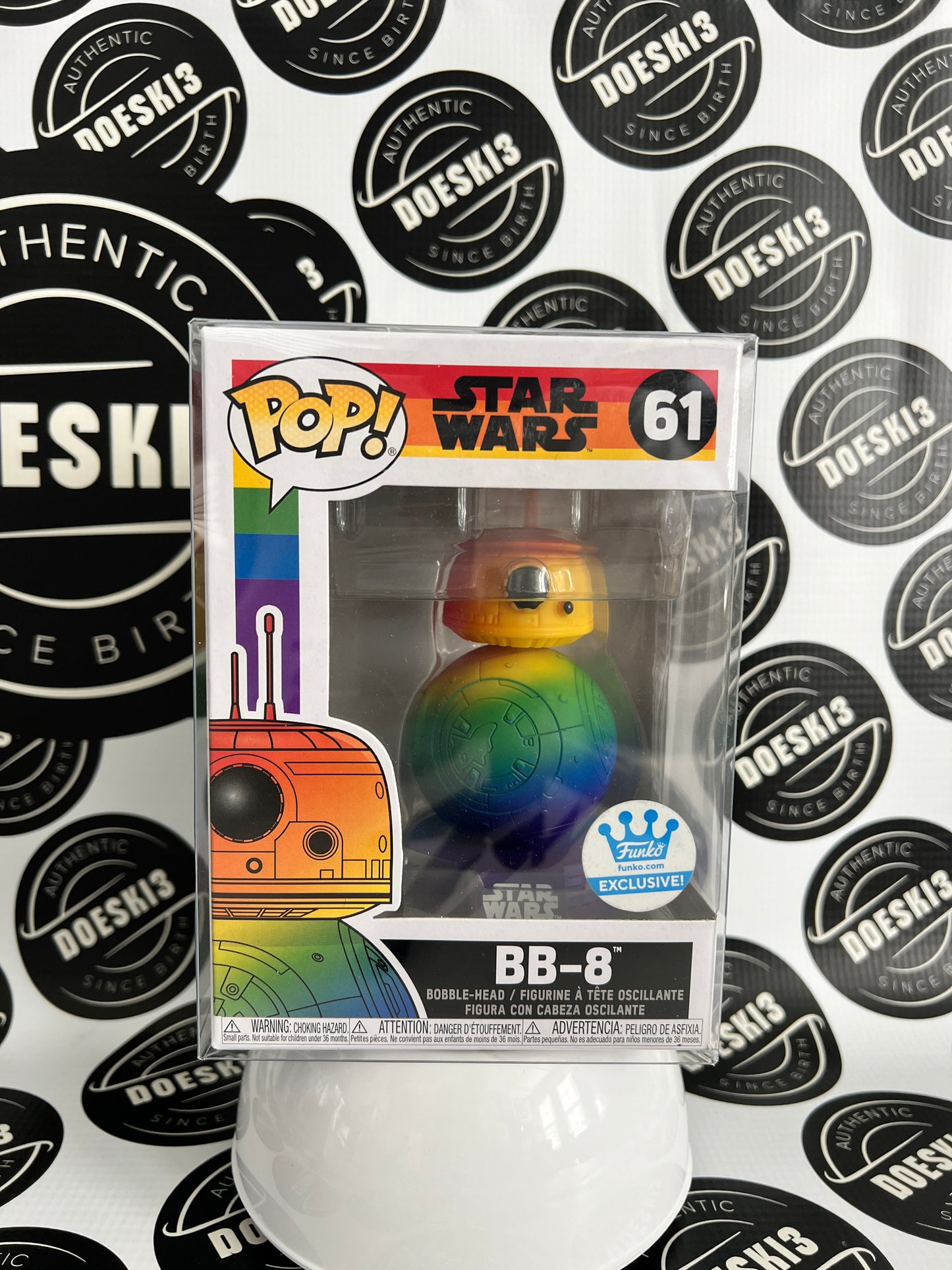 Funko Pop! Star Wars - BB-8 #61 (Rainbow) - (Funko Exclusive) W/Protector