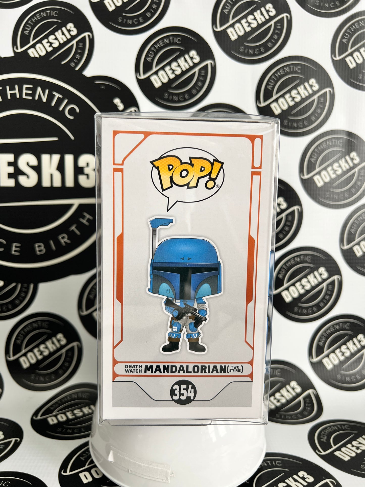 Funko Pop! Star Wars Death Watch Mandalorian Two Stripes #354 GameStop Exclusive W/Protector