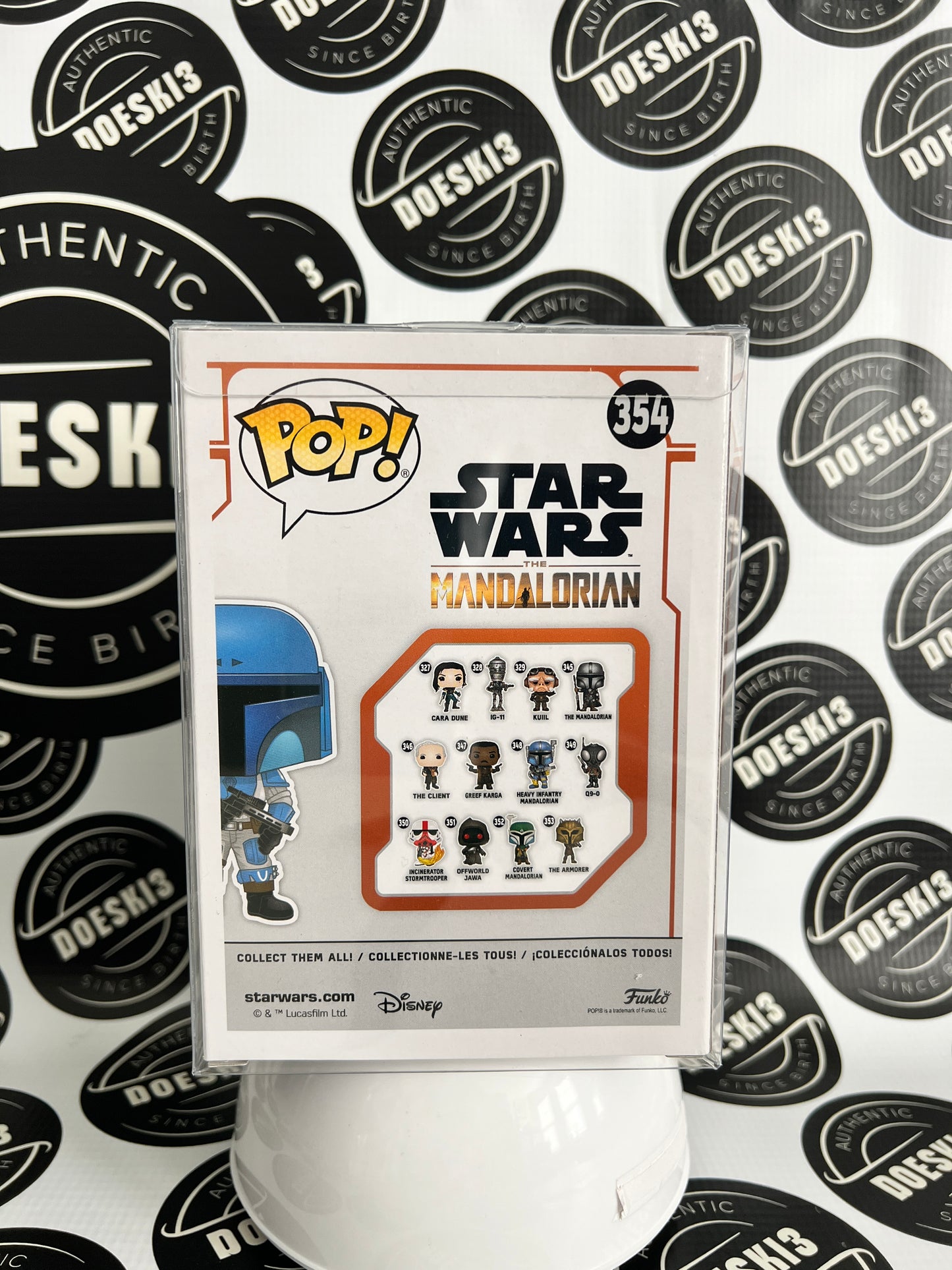 Funko Pop! Star Wars Death Watch Mandalorian Two Stripes #354 GameStop Exclusive W/Protector