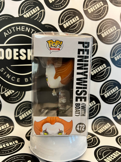 Funko Pop! Movies IT  Pennywise (With Boat) Yellow eyes #472 W/Protector