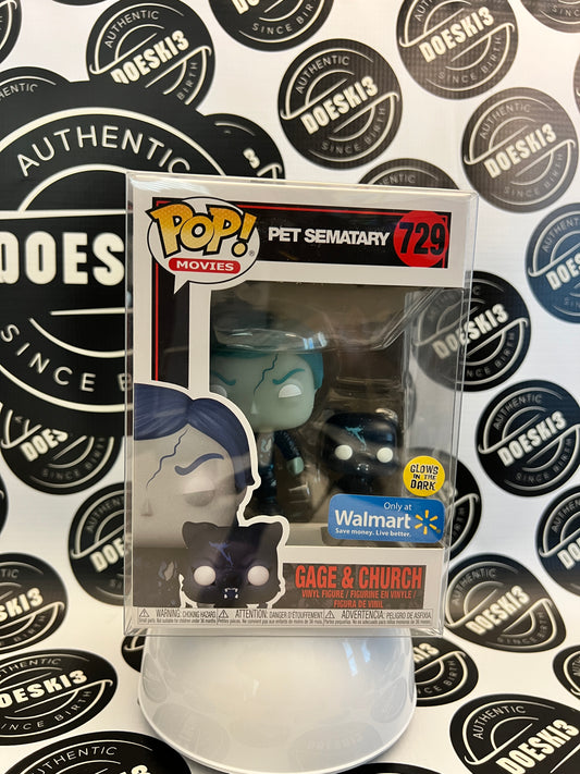 Funko Pop Pet Sematary Gage and Church #729 Glow GITD Walmart Exclusive W/Protector