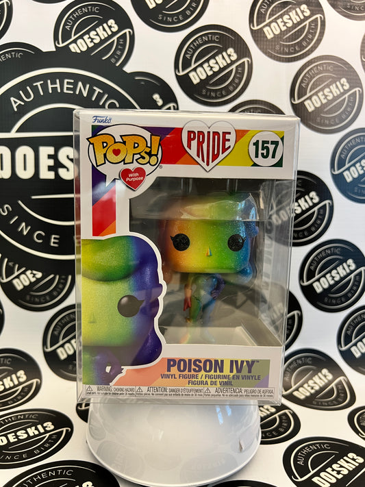 Funko Pops with Purpose Pride 2022 Rainbow Glitter Poison Ivy #157 W/Protector