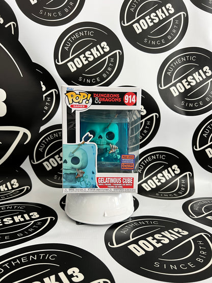 Funko Pop! Dungeons & Dragons Gelatinous Cube (Blue) #914 WonderCon 2023 shared sticker.