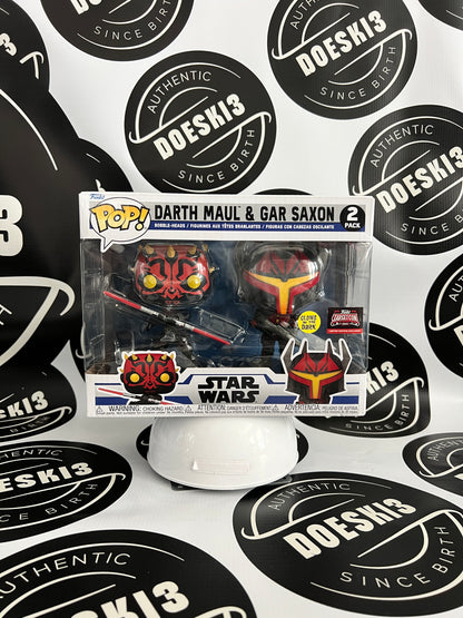 Funko Pop! Star wars Darth Maul & Gar Saxon 2 Pack (glows) TargetCon Exclusive