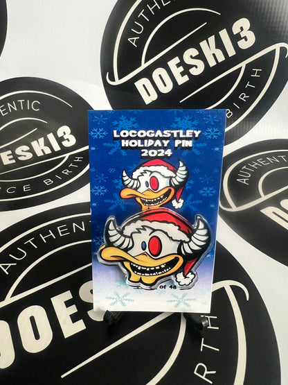 Locoduck x Mischief Toys Locogastley Holiday Pin LE 48