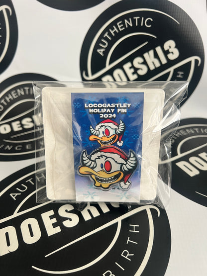 Locoduck x Mischief Toys Locogastley Holiday Pin LE 48